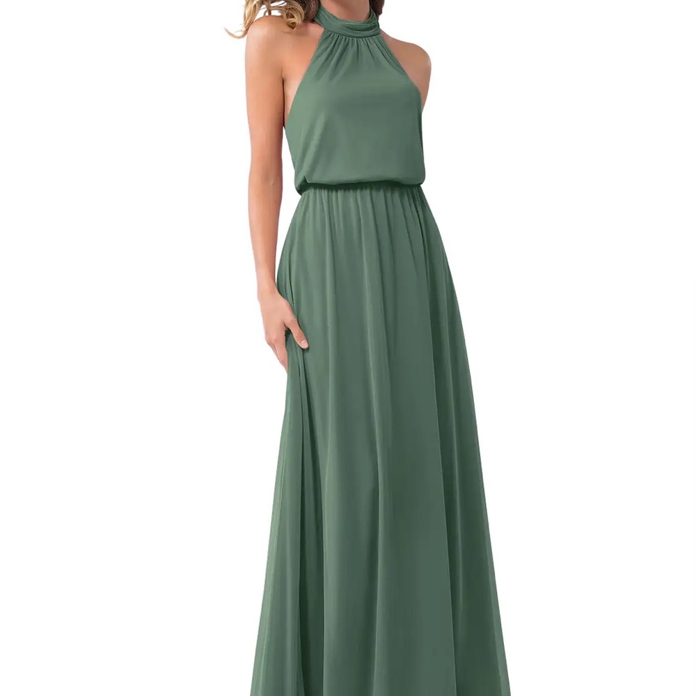 Azazie Landry dress in Eucalyptus